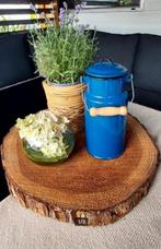 Emaille melkbus blauw 2 liter, Antiek en Kunst, Ophalen of Verzenden