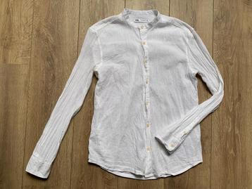 Zara overhemd blouse boord lange mouw wit beige S/46 beschikbaar voor biedingen