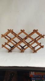 Vintage houten wijnrek voor 10 flessen. Inklapbaar. S41, Tweedehands verkoop, Tweedehands verkoop, Gebruikt, Ophalen of Verzenden