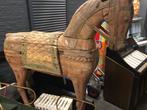 Levensgroot vintage houten paard, Antiek en Kunst, Kunst | Beelden en Houtsnijwerken, Ophalen of Verzenden