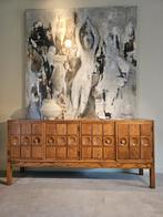 Vintage Brutalist Dressoir tv meubel lowboard, Huis en Inrichting, Kasten | Dressoirs, Brutalisme, 150 tot 200 cm, Eikenhout, Ophalen of Verzenden