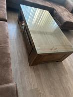 Mooie Salon Tafel met Glasplaat, Gebruikt, 100 tot 150 cm, Glas, Minder dan 50 cm