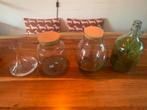 4 mooie glazen potten/decanteervaas/ecosysteem, Antiek en Kunst, Antiek | Glas en Kristal, Ophalen