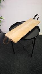 Borrelplanken met leren handvaten, Huis en Inrichting, Keuken | Servies, Ophalen, Overige materialen, Overige typen, Zo goed als nieuw