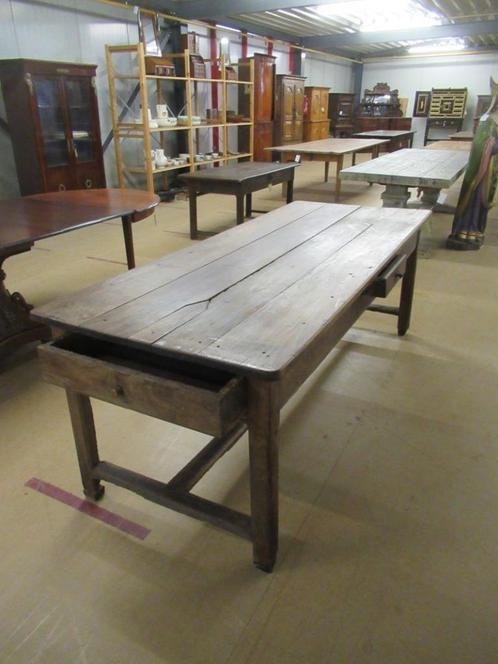 Oer 11518 18e eeuwse grote vruchtenhouten tafel, L= 220 cm, Antiek en Kunst, Antiek | Meubels | Tafels, Ophalen