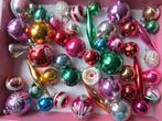 45 stuks oude glazen gekleurde gedecoreerde kerstballen, Ophalen of Verzenden, Gebruikt