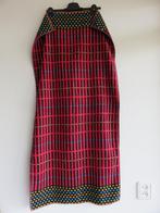 Vintage retro rood zwart geblokt kinderstrandlaken handdoek, Huis en Inrichting, Ophalen of Verzenden, Gebruikt, Rood, Handdoek