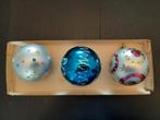 3 Vintage grote glazen kerstballen, Ophalen, Gebruikt