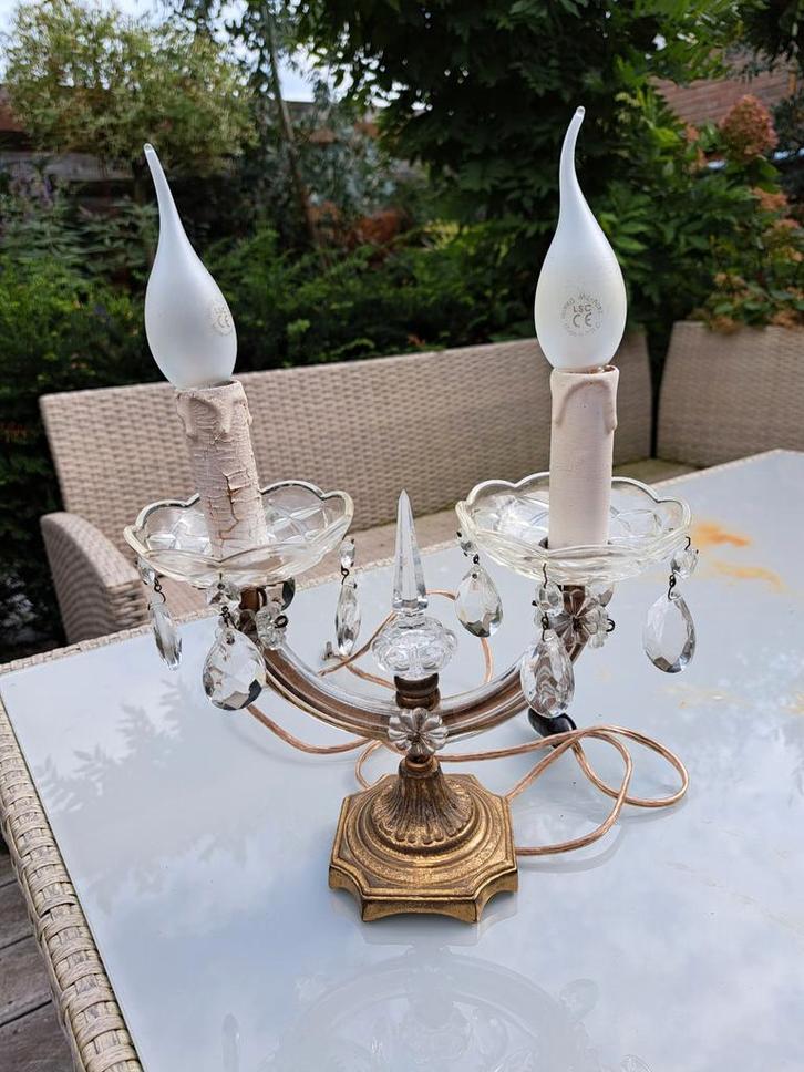 Elegante Vintage Tafellamp met Kristallen, Antiek en Kunst, Antiek | Lampen, Ophalen