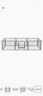 Puppyren - 8 panelen - 60 cm hoog + deur - Zwart, Dieren en Toebehoren, Hondenbenches, Ophalen of Verzenden, Zo goed als nieuw