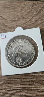 Zilveren rijksdaalder 1961 Juliana met klop Beer, Koningin Juliana, Zilver, Ophalen of Verzenden, Losse munt