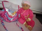 baby chou chou 48cm +verzorgingstas, Ophalen of Verzenden, Zo goed als nieuw, Babypop