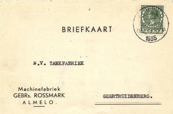 Machinefabriek Gebrs. Rossmark, Almelo - 11.1935 - briefkaar beschikbaar voor biedingen