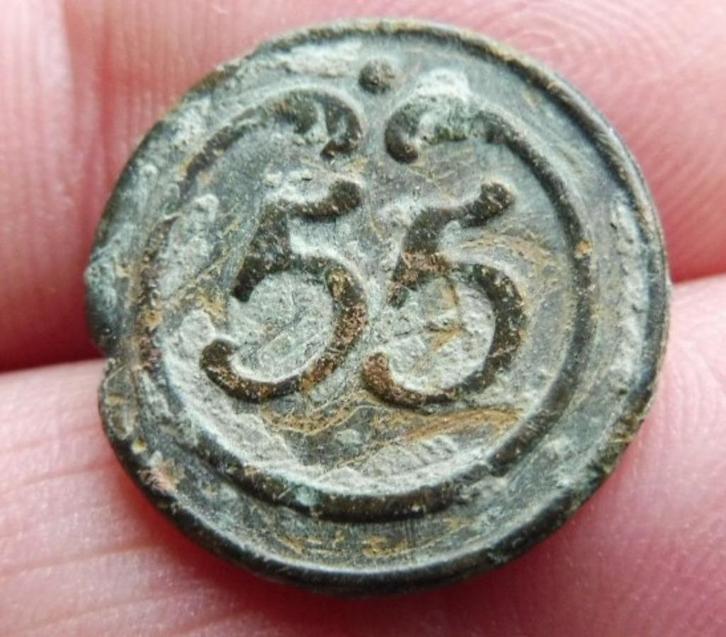 Uniformknoop Napoleon 55e Regiment d'Infanterie WATERLOO, Verzamelen, Militaria | Algemeen, Landmacht, Embleem of Badge, Nederland