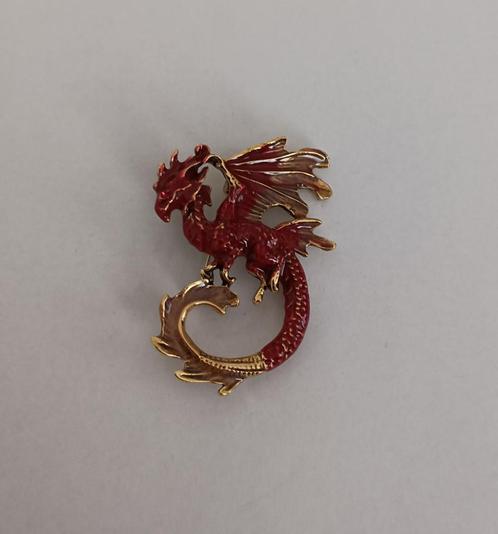 Draak broche, Sieraden, Tassen en Uiterlijk, Broches, Nieuw, Overige materialen, Overige kleuren, 4 tot 7 cm, Ophalen of Verzenden