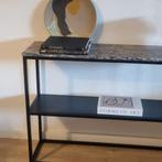 Sidetable/wandrek/wandtafel 85 cm hoog zwart metaal + marmer, Huis en Inrichting, Tafels | Sidetables, Ophalen, 100 tot 150 cm