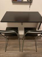 Inklapbaar muur tafeltje met 2 krukken., Huis en Inrichting, Tafels | Eettafels, Ophalen, Zo goed als nieuw, Rechthoekig, 50 tot 100 cm