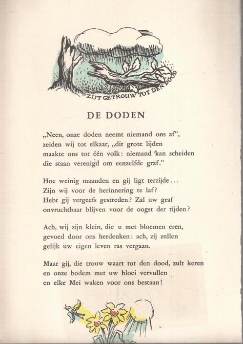 Jacobse, Muus - De Doden Gedicht / Rijmprent 1940 A.v.d.Vos, Antiek en Kunst, Kunst | Etsen en Gravures, Ophalen of Verzenden