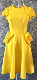 TED BAKER RUFFLE JURK, GEEL, MAAT 38 (NEW €280) NIEUW💛💛💛, Kleding | Dames, Maat 38/40 (M), Geel, Nieuw, Ophalen of Verzenden