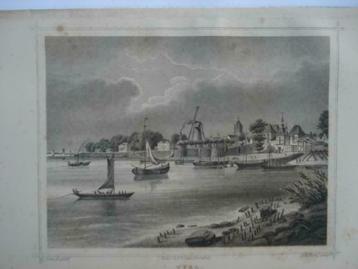 107 / Tiel van de Waalzijde Staalgravure 1860 beschikbaar voor biedingen