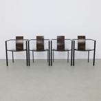 Postmoderne Eetkamerstoelen 4 KFF, 1980s (setprijs), Huis en Inrichting, Ophalen, Postmodern, Vintage, Gebruikt, Bruin