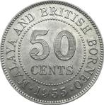 Malaya en Brits-Borneo 50 cents 1955 (UNC), Ophalen of Verzenden, Losse munt