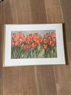 Tulpen Aquarel Schilderij Ingelijst Klassiek Kunstwerk Bloem, Antiek en Kunst, Ophalen