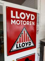 Vintage Lloyd Motoren Emaille Reclamebord, Ophalen of Verzenden