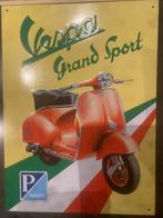 Vintage Vespa Grand Sport Emaille Reclamebord, Ophalen