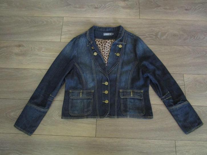 Spijkercolbert merk 2.Bizzy maat 42/44, Kleding | Dames, Jasjes, Kostuums en Pakken, Zo goed als nieuw, Maat 42/44 (L), Blauw