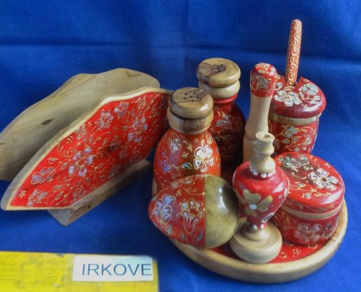TAFEL SETJE OLIJFBOMEN HOUT * 9 Delen *, Huis en Inrichting, Keuken | Servies, Nieuw, Overige typen, Overige stijlen, Overige materialen