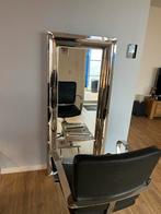 Kappersstoel met spiegel, Ophalen, Kunststof, Gebruikt, Zwart
