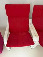 Rode IKEA stoelen met witte accenten (2), Huis en Inrichting, Stoelen, Gebruikt, Twee, Ophalen of Verzenden, Rood