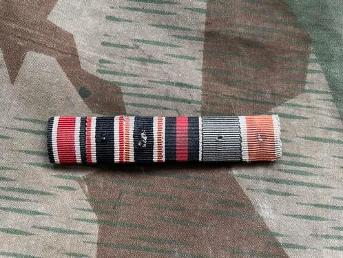 WO2/West-Duitse ribbon bar met diverse ribbons, Verzamelen, Militaria | Tweede Wereldoorlog, Landmacht, Lintje, Medaille of Wings