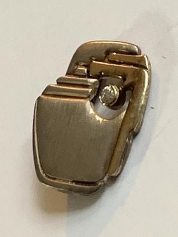 Modernist massief zilveren broche, stempel 925 MP, + zirkoon beschikbaar voor biedingen