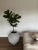 Indonesische kruik bloempot verweerd, Huis en Inrichting, Woonaccessoires | Vazen, Ophalen, Steen, Overige kleuren, 50 tot 75 cm