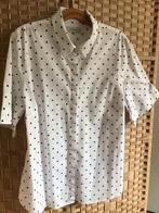 Wit met zwarte stippen blouse mt. 48, Ophalen of Verzenden, Zo goed als nieuw, Maat 46/48 (XL) of groter, Wit