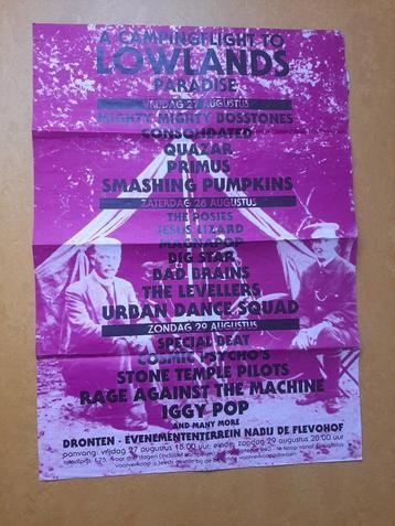 Originele poster 1e Lowlands, 1993, Dronten, Mojo Concerts beschikbaar voor biedingen