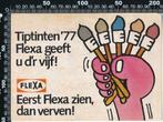 Sticker: Flexa - Tiptinten 1977, Verzamelen, Ophalen of Verzenden, Zo goed als nieuw, Bedrijf of Vereniging