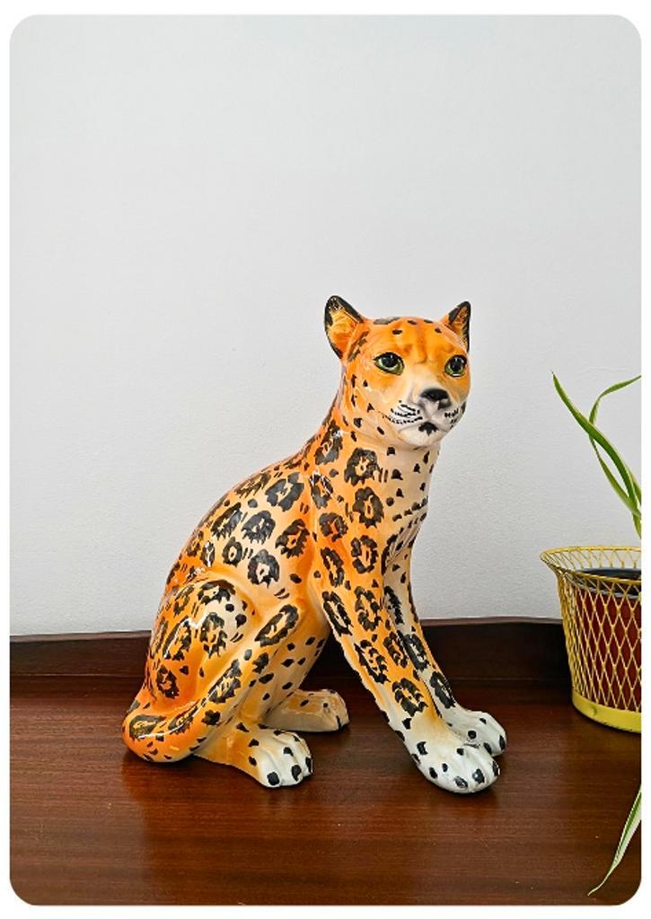 Mid Century luipaard beeld, Verzamelen, Beelden en Beeldjes, Verzenden