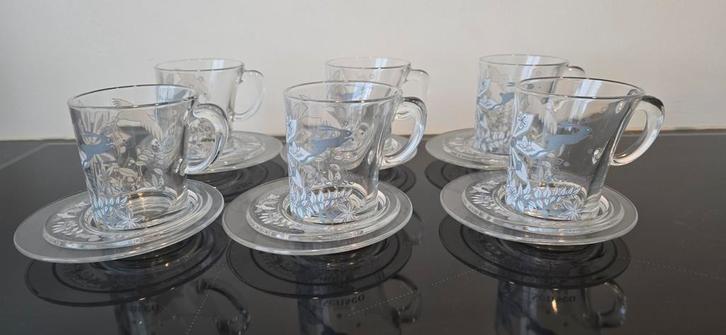 6x Senseo Thee glazen en schotels Studio Tord Boontjes DE, Huis en Inrichting, Keuken | Servies, Zo goed als nieuw, Kop(pen) en/of Schotel(s)