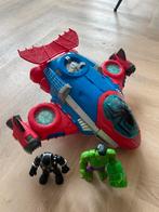 Spiderman vliegtuig met Spiderman, Black Panter, Hulk, Ophalen, Zo goed als nieuw