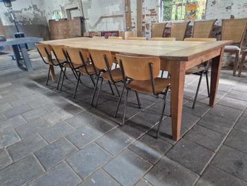 Gezellig bourgondisch tafel Boerentafel 3 meter +10 stoelen beschikbaar voor biedingen