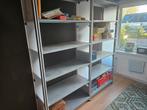 Stevige metalen stellingkast, Huis en Inrichting, Kasten | Boekenkasten, Met plank(en), Gebruikt, 100 tot 150 cm, 200 cm of meer