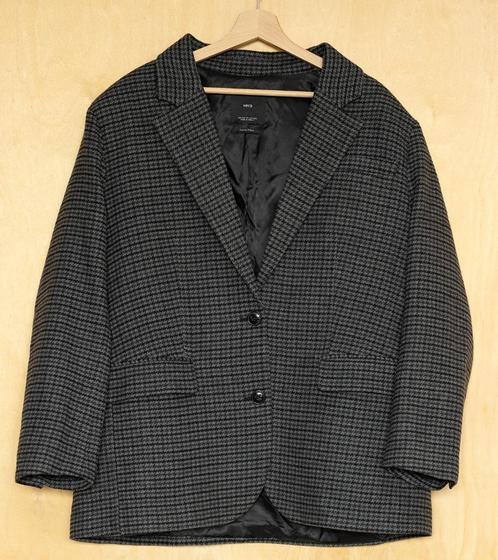 Mango mooi pied de poule net jasje grijs 46 XXL, Kleding | Dames, Jasjes, Kostuums en Pakken, Zo goed als nieuw, Jasje, Maat 46/48 (XL) of groter