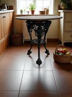 vintage Franse ronde bistro tafel met gietijzeren frame, Ophalen