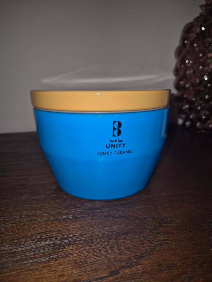 Grote Bolsius Unity Funky Caramel Kaars 455g, Huis en Inrichting, Woonaccessoires | Kandelaars en Kaarsen, Nieuw, Kaars, Minder dan 25 cm