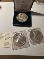 3x 1 Oz 999 zilver one dollar 1989/94/97, Ophalen of Verzenden, Noord-Amerika, Setje, Zilver