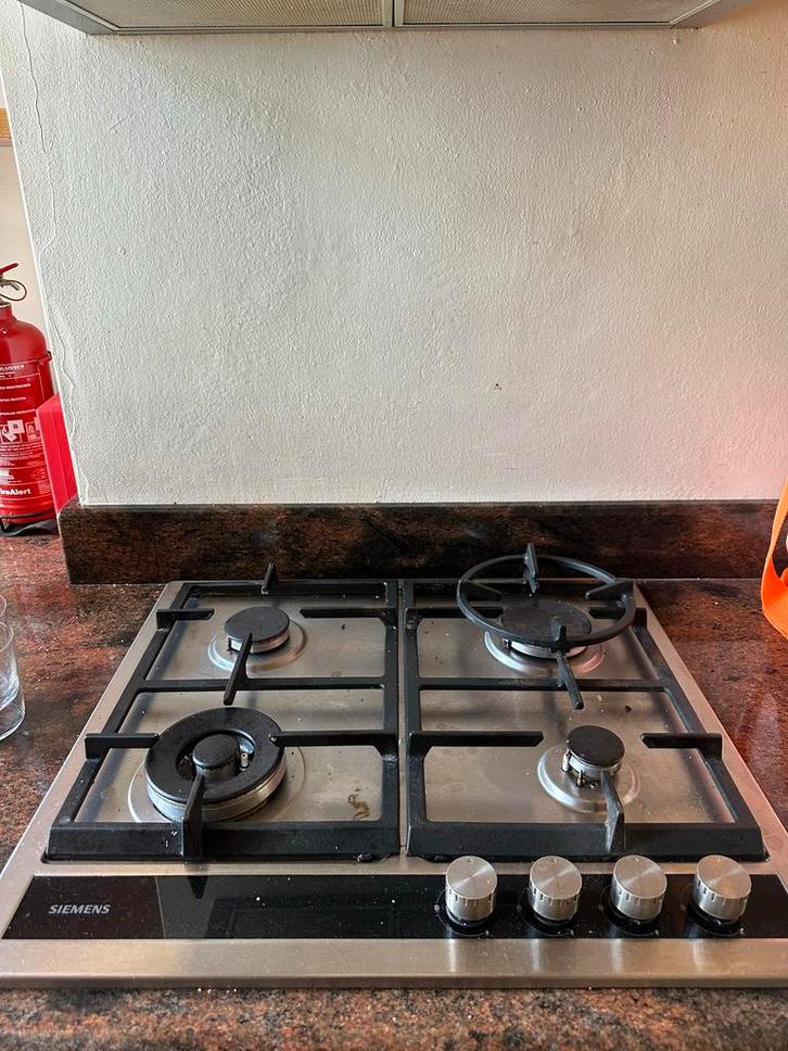 Siemens RVS gaskookplaat 58cm - Amsterdam Centrum, Witgoed en Apparatuur, Kookplaten, Gebruikt, Inbouw, Gas, 4 kookzones, Ophalen