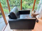 Heerlijke leren fauteuils met poef, Gebruikt, 75 tot 100 cm, Ophalen of Verzenden, Metaal